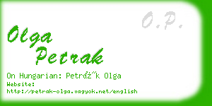 olga petrak business card